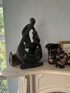 Assorted-Decorative-Mantel-Items-including-German-Stein-and-Abstract-Sculpture-fifth-image