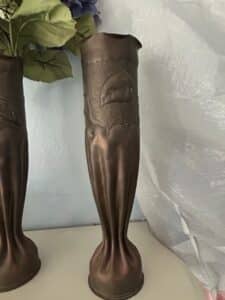 WWI-Trench-Art-Bronze-Vases-Set-of-second-image