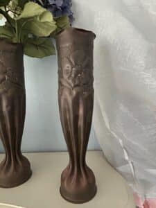 WWI-Trench-Art-Bronze-Vases-Set-of-third-image
