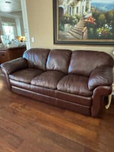 La-Z-Boy-Dark-Brown-Leather-Sofa