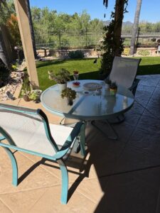 Teal-Metal-and-Glass-Patio-Dining-Set