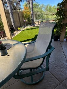 Teal-Metal-and-Glass-Patio-Dining-Set-fourth-image