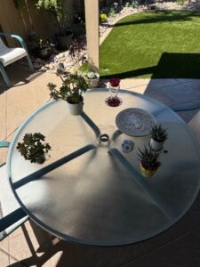 Teal-Metal-and-Glass-Patio-Dining-Set-third-image