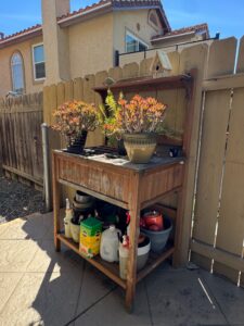 Wooden-Potting-Bench-with-Shelving