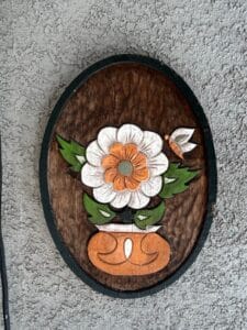 Carved-Wooden-Plaque-with-Flower-and-Butterfly-Motif