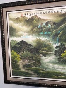 Chinese-Feng-Shui-Landscape-Painting-with-Waterfall-and-Sun-fifth-image