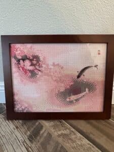 Completed-Diamond-Painting-of-Koi-Fish-and-Cherry-Blossoms