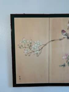 Four-Panel-Japanese-Screen-Painting-with-Birds-and-Blossoms-second-image