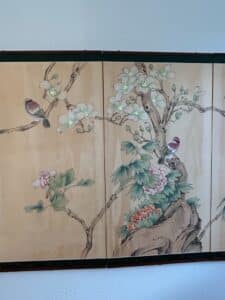 Four-Panel-Japanese-Screen-Painting-with-Birds-and-Blossoms-third-image