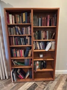 Oak-Bookshelf-with-Assorted-Books