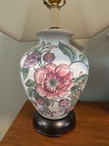 Pair-of-Vintage-Chinoiserie-Ginger-Jar-Table-Lamps-with-Floral-Motif-second-image