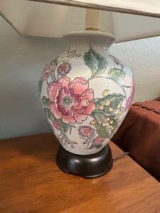 Pair-of-Vintage-Chinoiserie-Ginger-Jar-Table-Lamps-with-Floral-Motif-third-image