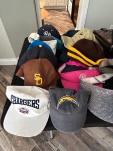 San-Diego-Padres-and-Los-Angeles-Chargers-Baseball-Caps-Lot