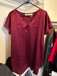 Victorias-Secret-Burgundy-Satin-Lace-Trim-Nightgown