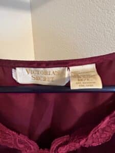 Victorias-Secret-Burgundy-Satin-Lace-Trim-Nightgown-second-image