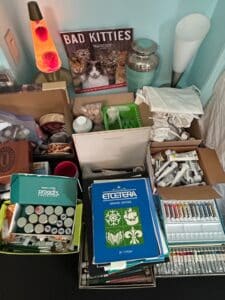 Art-Supplies-Lot-Paints-Brushes-Stencils-and-More