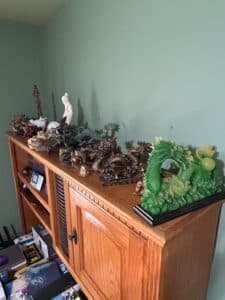 Collection-of-Chinese-Jade-and-Resin-Dragon-Statues