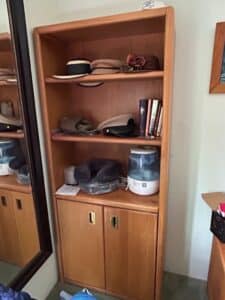Mid-Century-Modern-Style-Wooden-Bookcase-with-Cabinet
