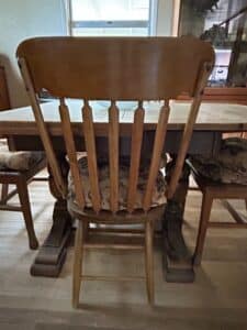 Vintage-Oak-Drop-Leaf-Dining-Table-and-Four-Spindle-Back-Chairs