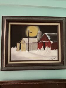Winter-Barn-Scene-Painting-by-Margaret-Williams