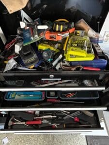 Assorted-Power-Tools-and-Hand-Tools-with-Ryobi-Drill-Bit-Sets-1