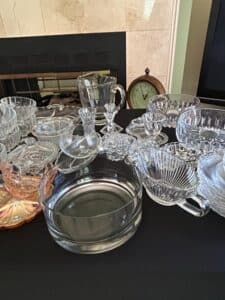 Assorted-Vintage-Glassware-Collection-Including-Carnival-Glass-Pressed-Glass-and-Cut-Glass-fourth-image