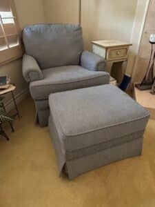 Comfortable-Upholstered-Swivel-Glider-Armchair-and-Ottoman-Set