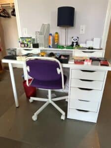 IKEA-MICKE-Desk-with-Alex-Drawer-Unit