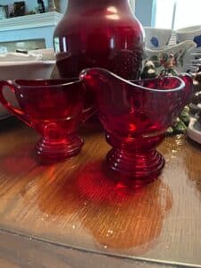 Ruby-Red-New-Martinsville-Moondrops-Creamer-and-Sugar-Bowl-Set-second-image