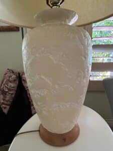 Textured-Ceramic-Table-Lamp-with-Wood-Base-in-Chinoiserie-Style-second-image