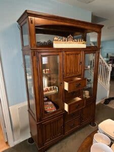 Traditional-Wood-China-Cabinet-with-Mirrored-Back-second-image