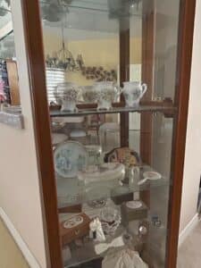 Vintage-Display-Cabinet-with-Assorted-Decorative-China-and-Collectibles-third-image