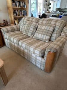 Vintage-La-Z-Boy-Plaid-Sleeper-Sofa