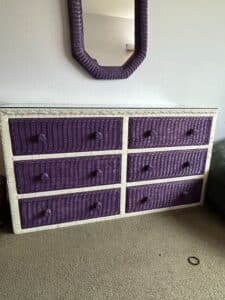 Vintage-Purple-and-White-Wicker-Dresser-with-Mirror-second-image