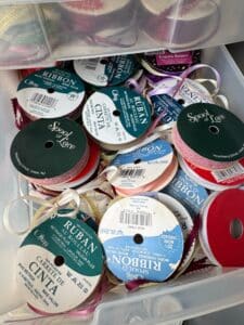 Assorted-Crafting-Lot-Offray-Ribbon-Spools-and-Linzer-Artist-Brushes