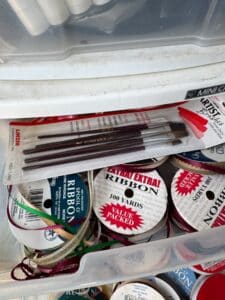 Assorted-Crafting-Lot-Offray-Ribbon-Spools-and-Linzer-Artist-Brushes-second-image