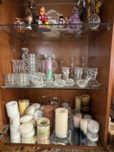 Assorted-Glassware-and-Candle-Lot-Including-Princess-House-and-Fostoria