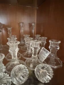 Clear-Glass-Hexagonal-Base-Taper-Candle-Holders