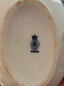 Doulton-Burslem-Madras-Flow-Blue-Sauce-Tureen-with-Underplate-sixth-image