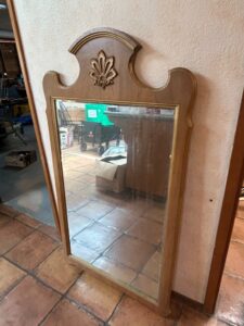 Ethan-Allen-Canterbury-Oak-Wood-Colonial-Style-Beveled-Glass-Mirror-third-image