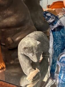 Inuit-Soapstone-Carving-of-a-Bear-with-Fish-by-Peter-Qauritaiyuk