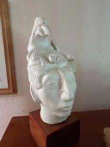 Mayan-Revival-Style-Plaster-Head-Sculpture