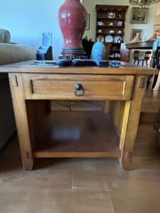 Mission-Style-Quarter-Sawn-Oak-End-Table-with-Drawer-and-Shelf-second-image