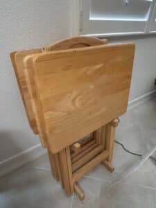 PJ-Wood-Solid-Wood-Piece-Folding-TV-Tray-Table-Set-with-Storage-Rack-Natural-Finish