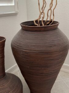 Pair-of-Large-Pencil-Reed-Rattan-Floor-Vases-in-the-Style-of-Gabriella-Crespi-second-image