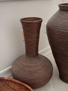 Pair-of-Large-Pencil-Reed-Rattan-Floor-Vases-in-the-Style-of-Gabriella-Crespi-third-image