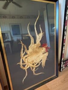 Pair-of-Vintage-Chinese-Silk-Embroidered-Rooster-Panels-second-image