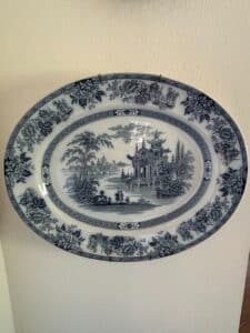 Royal-Doulton-Madras-Flow-Blue-Transferware-Plates-and-Platter-second-image