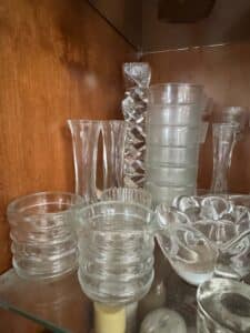 Vintage-Clear-Ribbed-Glass-Nesting-Bowls-and-Vases-Collection