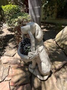 Vintage-Concrete-Dog-with-Basket-Statue-second-image